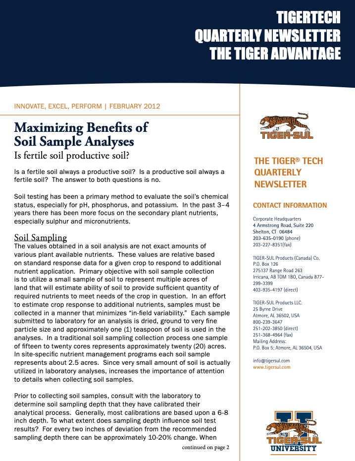 Maximizing Benefits of Soil Sample Analyses