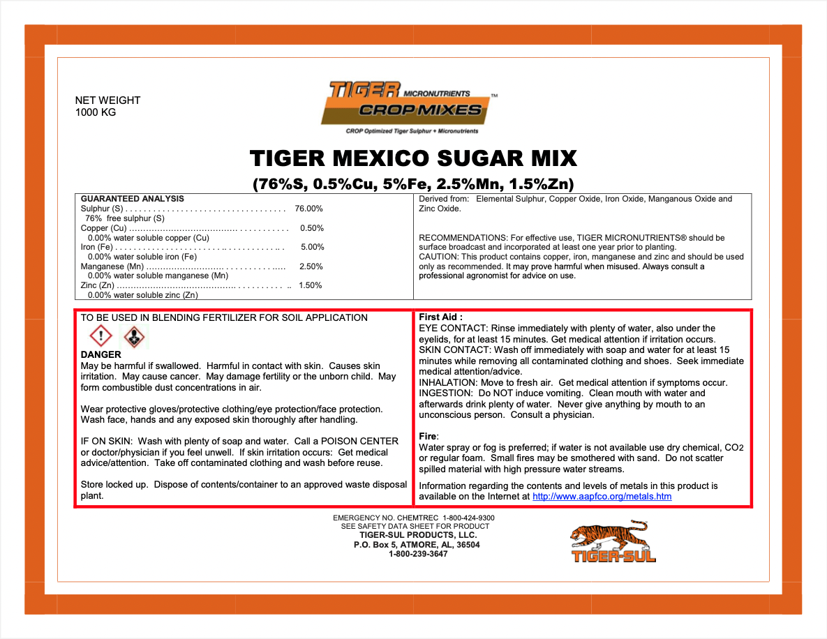 Tiger Micronutrients Mexico Sugar Mix – 1000 lb. – Atmore