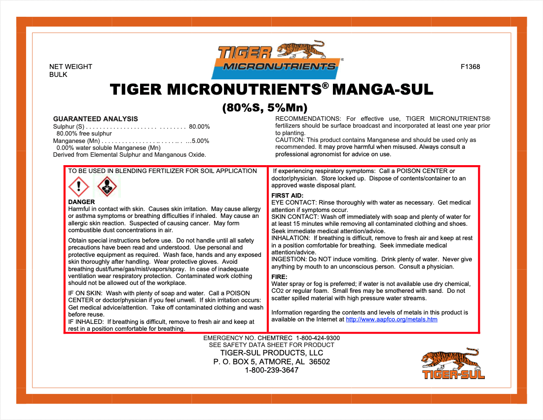 Tiger Micronutrients MangaSul – Bulk – Atmore