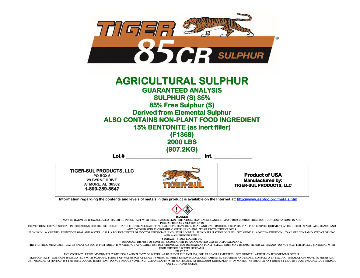 Tiger 85CR Sulphur – 2000 lb. – Atmore