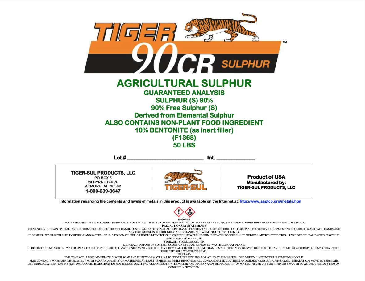 Tiger 90CR Sulphur – 50 lb. – Atmore