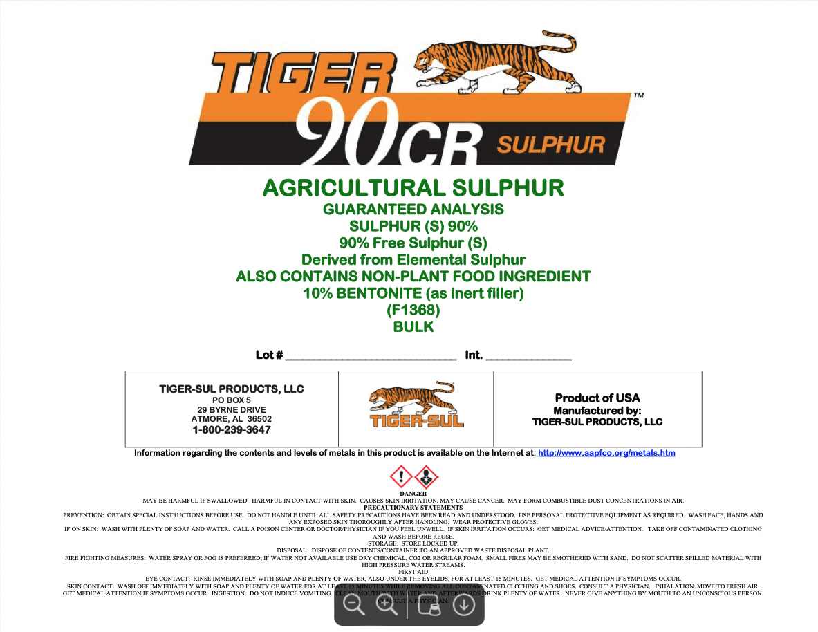 Tiger 90CR Sulphur – Bulk – Atmore