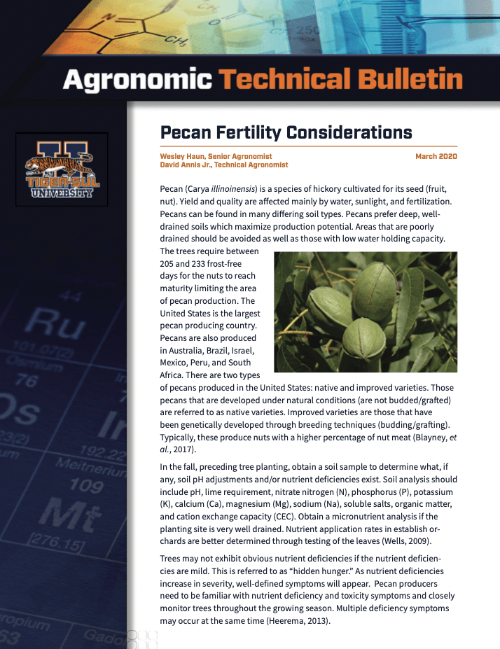 Pecan Fertility Considerations