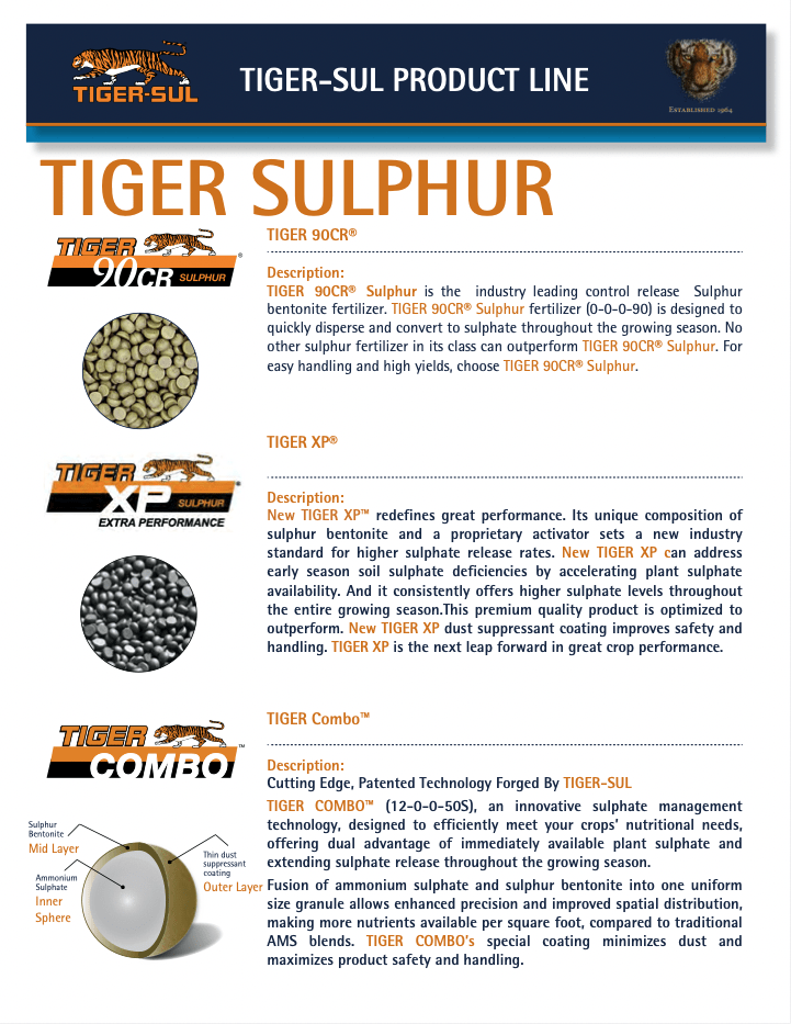 Tiger-Sul Product Brochure