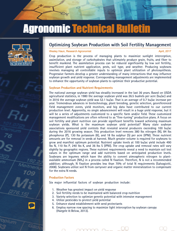 Optimizing Soybean Production with Soil Fertility Management